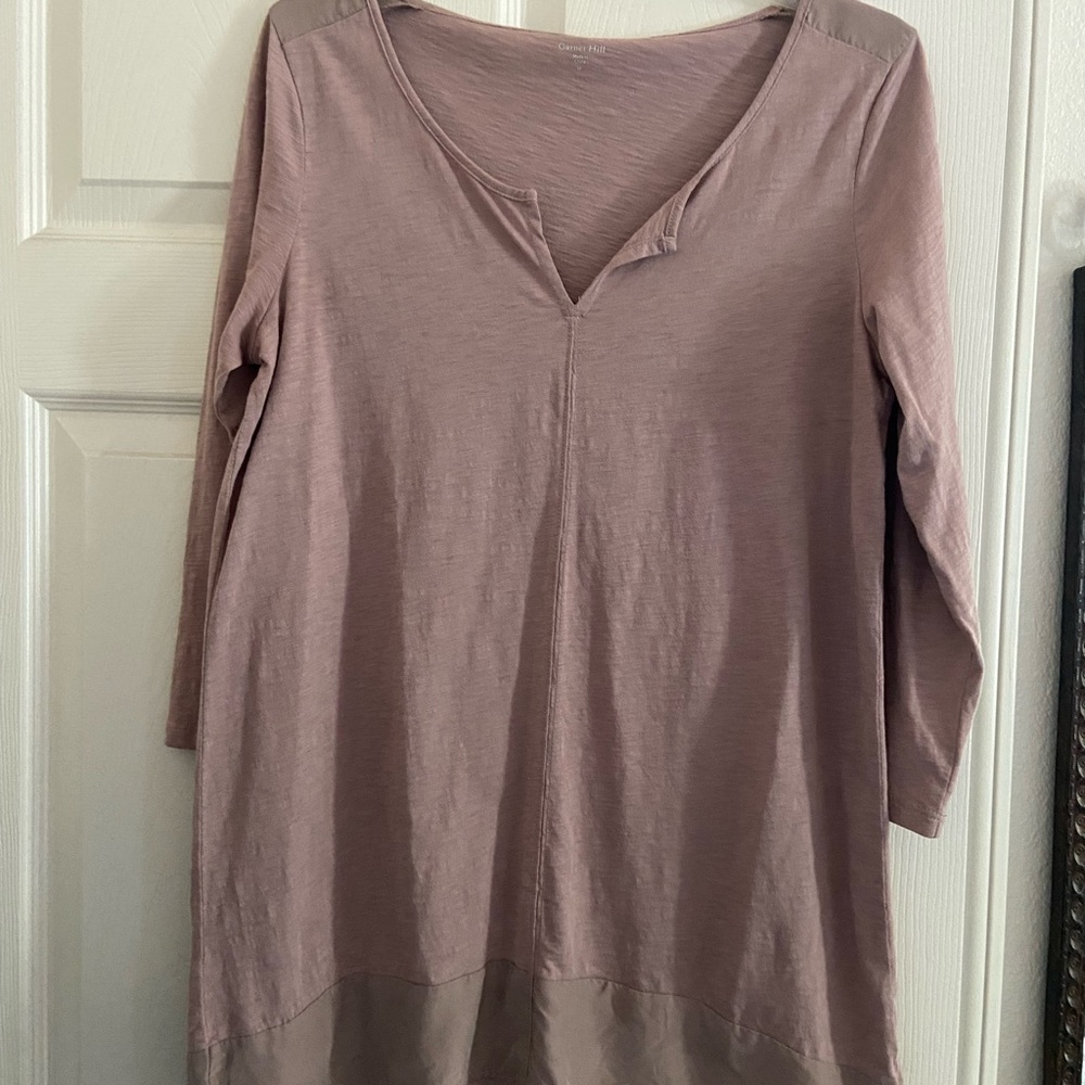 Garnet Hill Dusty Pink Long Sleeve Tunic